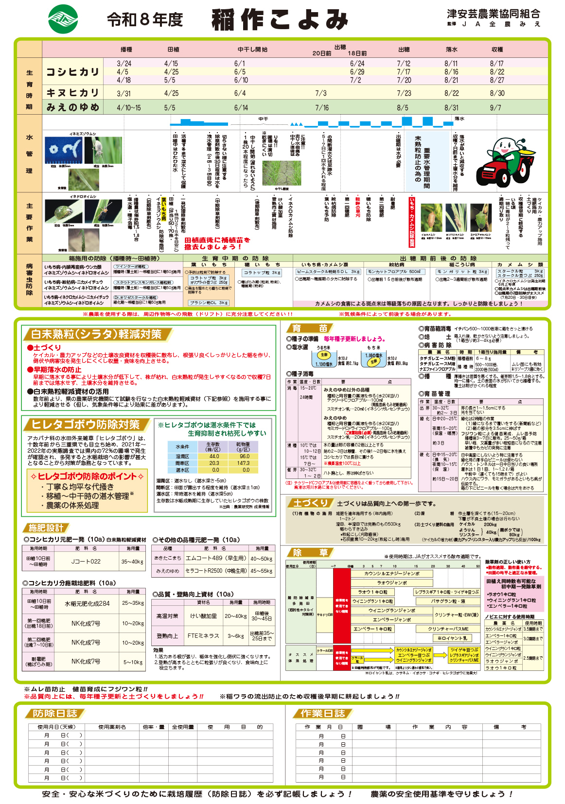 令和８年度 稲作こよみ